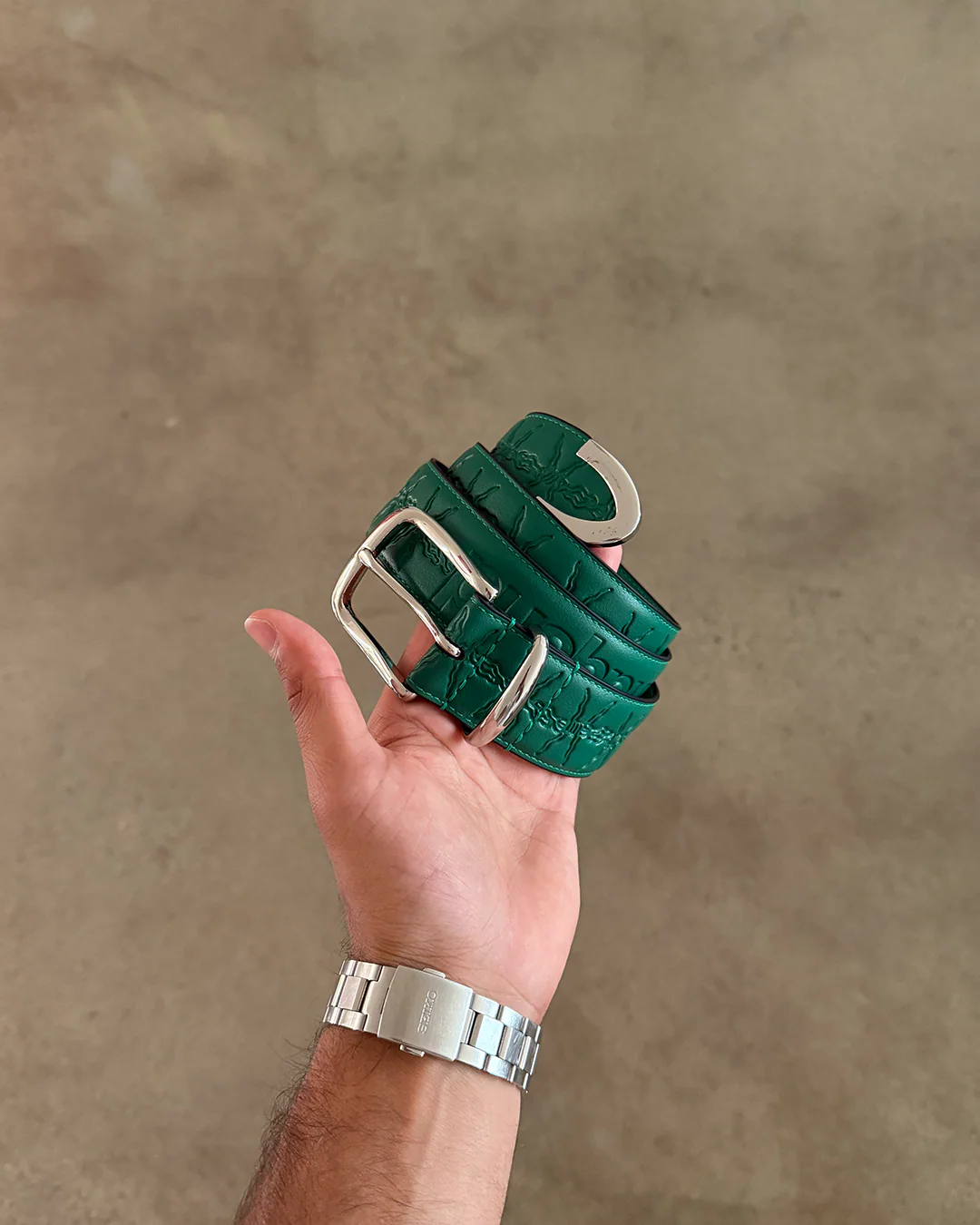 BELT3 GREEN BARB WIRE BELT