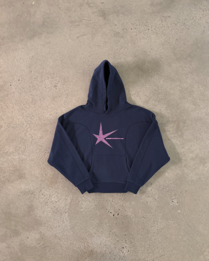 Push Pull Pink Star Panelled Hoodie