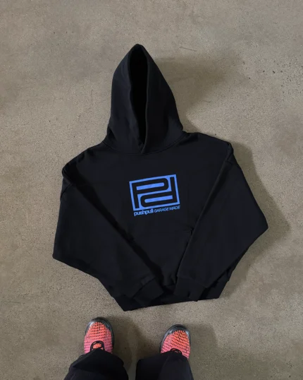 Push Pull Blue Double “P” Panelled Hoodie