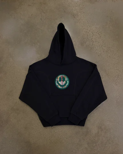 Push Pull Black Bagpipe Smiley Hoodie
